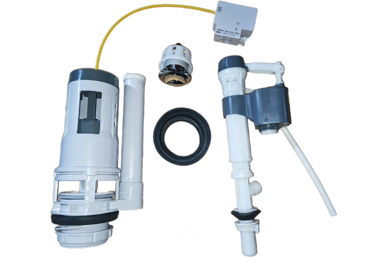 Aqualine Spoelsysteem Met Dubbele Drukknop 49 Mm En Bodemvulling 1/2 Inch Chroom