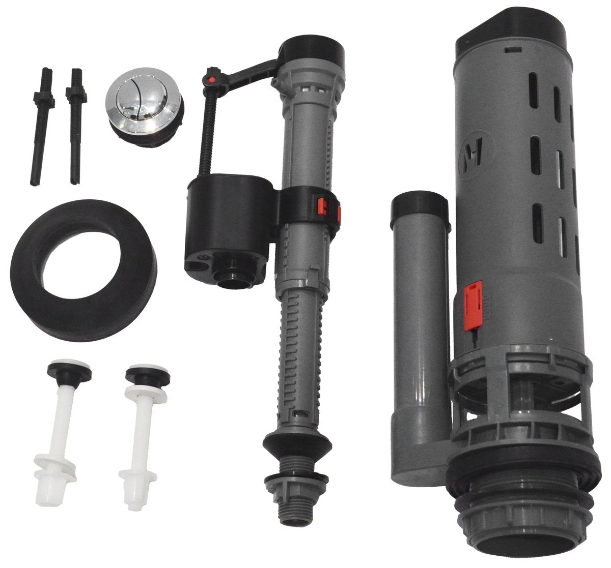 Aqualine Spoelsysteem Met Dubbele Drukknop 49 Mm En Onderaansluiting 1/2 Inch Chroom
