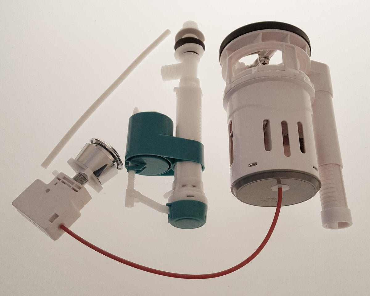 Aqualine Spoelset Met Dubbele Drukknop 49 Mm En Onderaansluiting 1/2 Inch Chroom