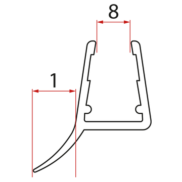 ROLLS LINE bottom seal under solid glass