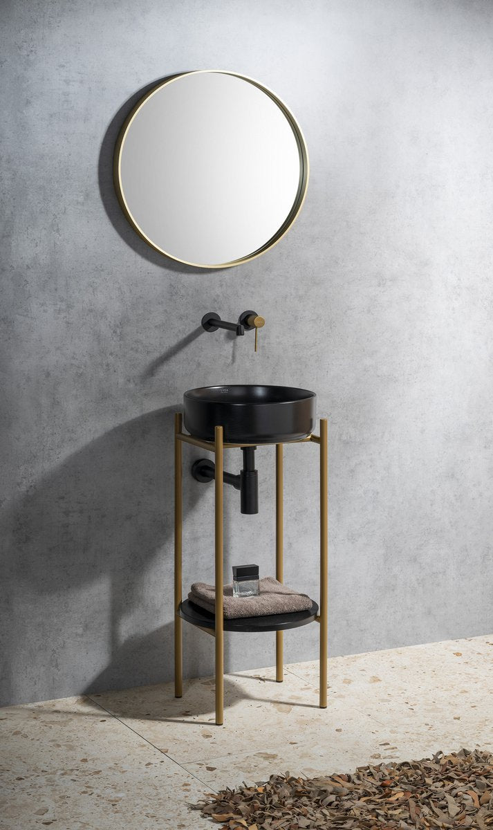 Detailweergave Sapho Notion In Frame badkamerspiegel Mat Goud