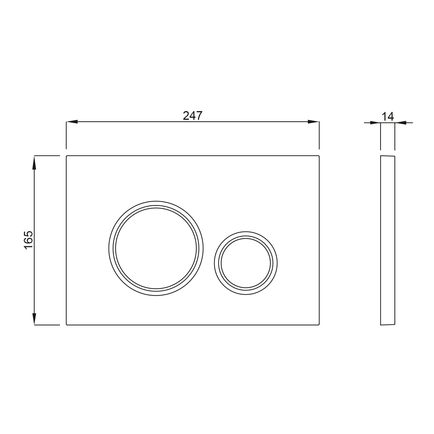 SCHWAB VELA drukplaat 247x165 mm Mat Zwart