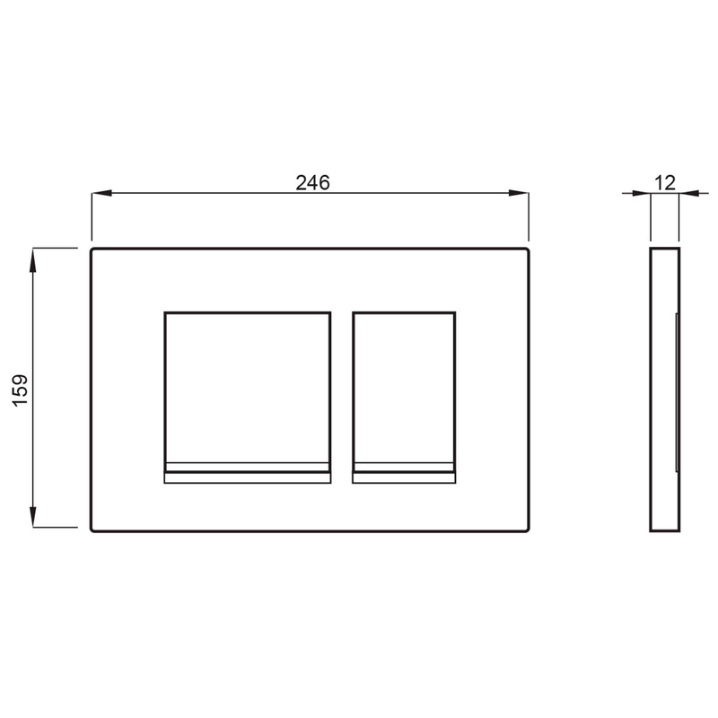 SCHWAB CERES Bedieningsplaat 246x159 mm Mat Zwart