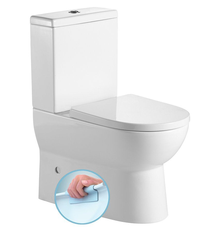 Rimless Duoblok Toilet Jalta Wit AO Uitgang / PK Uitgang