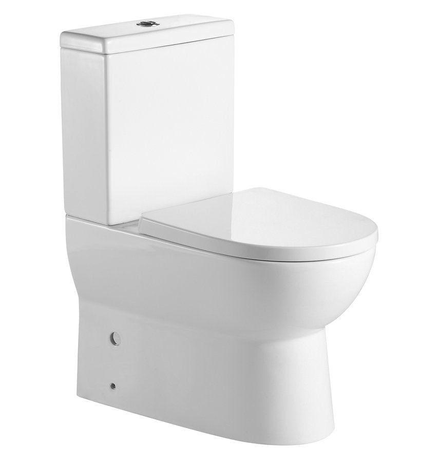 Rimless Duoblok Toilet Jalta Wit AO Uitgang / PK Uitgang