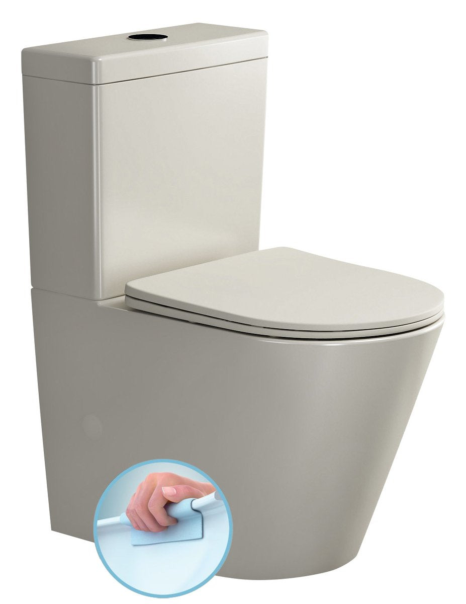 Paco Staand Toiletpot Rimless 38,0x61,0 cm Keramiek Beige