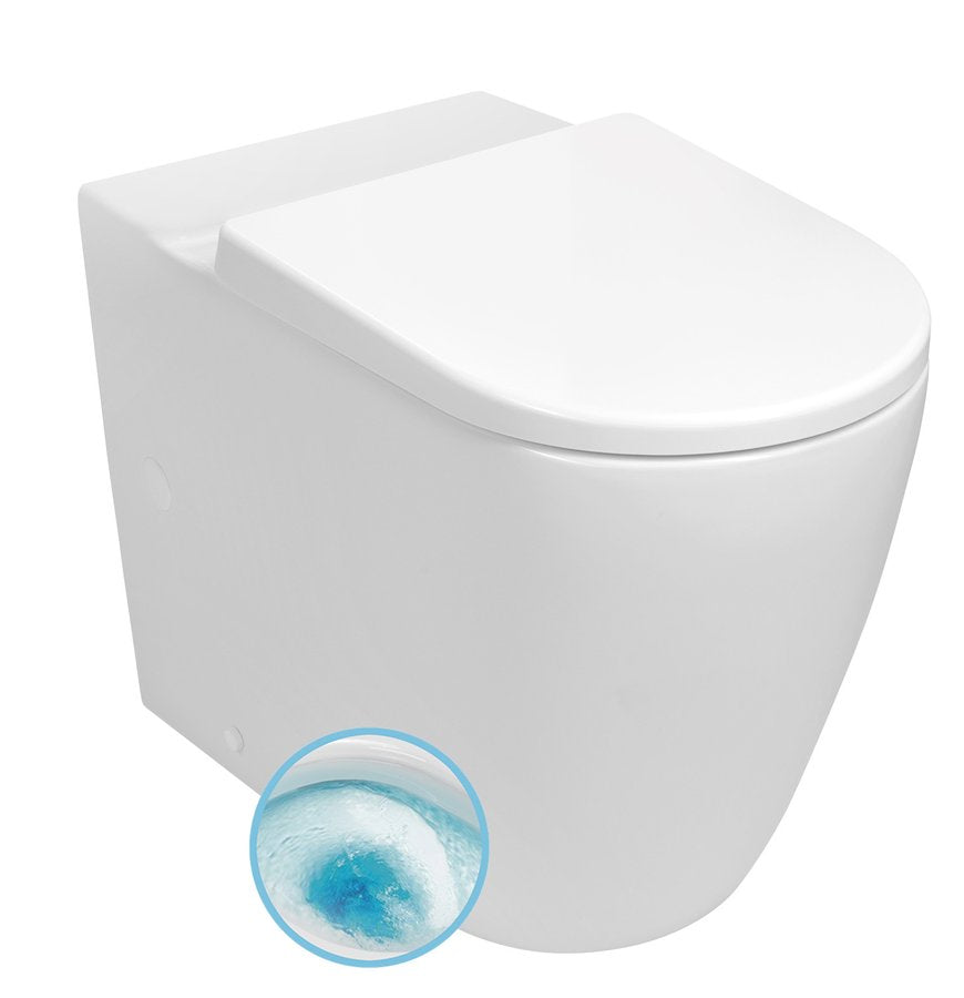 Sapho Turku WC Pot Voor Duoblok Toilet Vortex Rimless Verhoogde Zit 64x38 cm Wit
