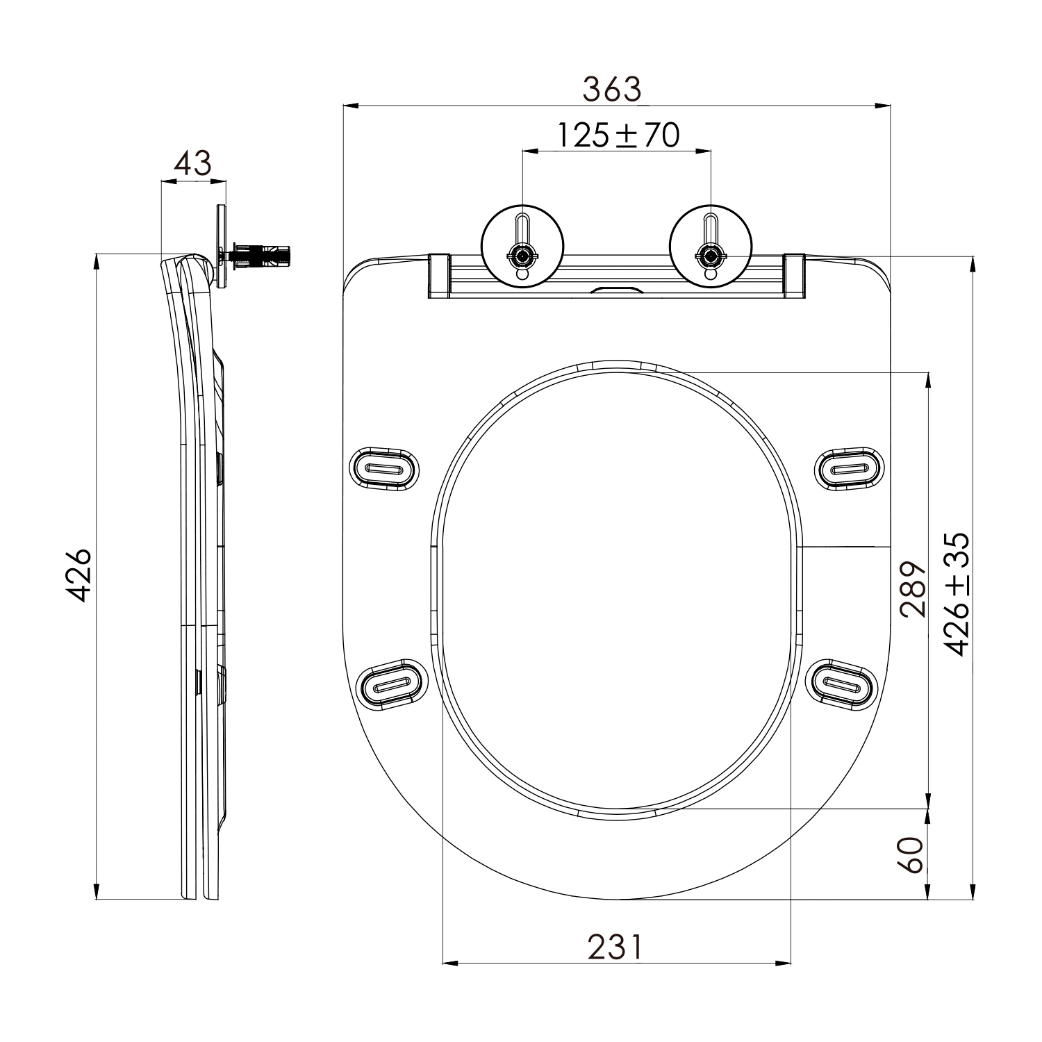 Paco Toiletzitting Slim Softclose Easy Take Duroplast Grijs