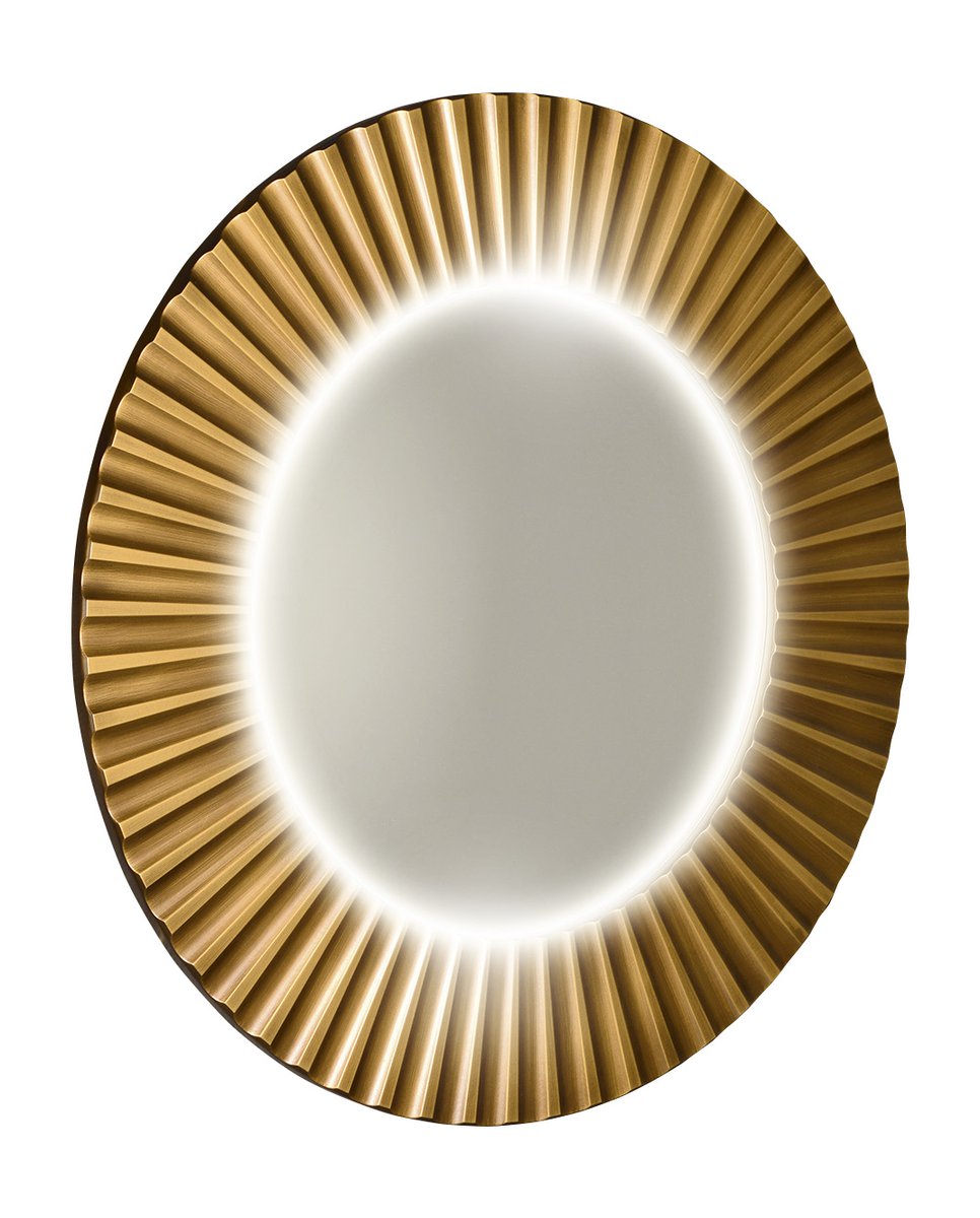 Badkamerspiegel Sapho Pride Ø 75 cm Brons — met LED-verlichting