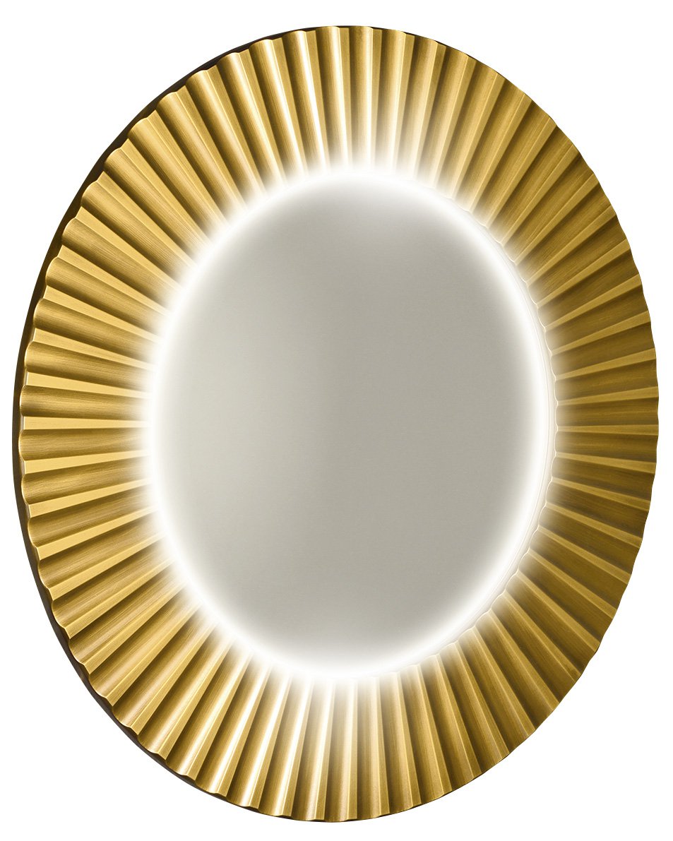 Pride Ronde Spiegel Met LED Verlichting 90 Cm Goud
