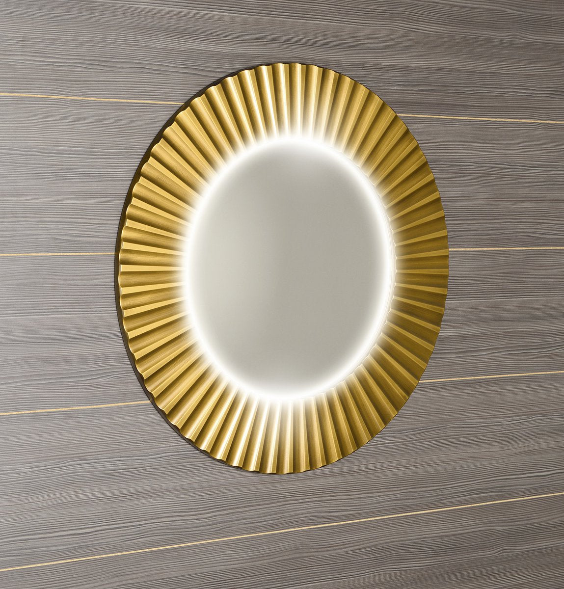Pride Ronde Spiegel Met LED Verlichting 90 Cm Goud