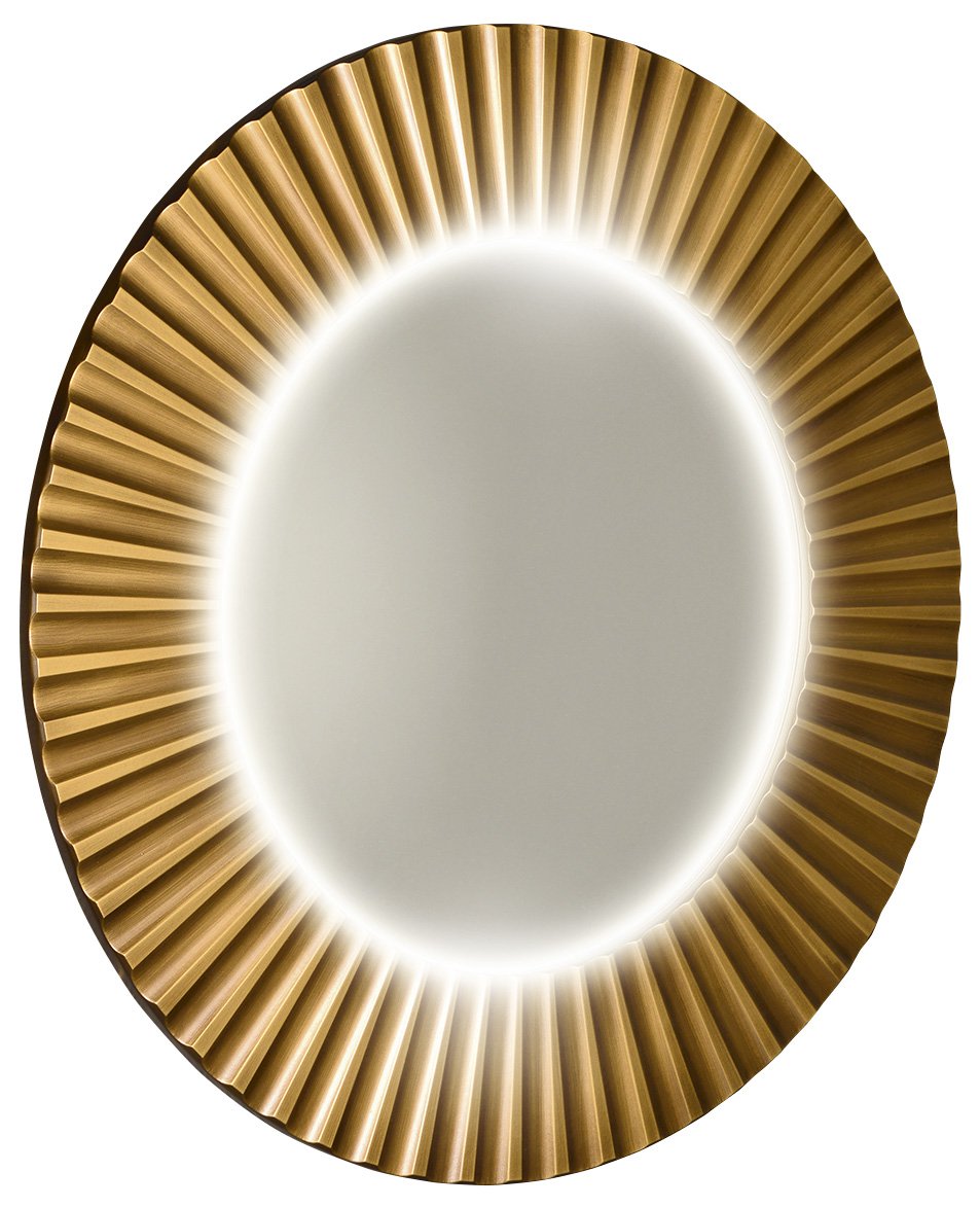Badkamerspiegel Sapho Pride Ø 90 cm Brons — met LED-verlichting
