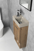 Piccolino Betonnen Toiletfontein 30,8 x 17 cm Kraan Links Zand Mat