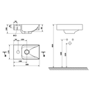 Piccolino Betonnen Toiletfontein 30,8 x 17 cm Kraan Links Donkerbruin Mat