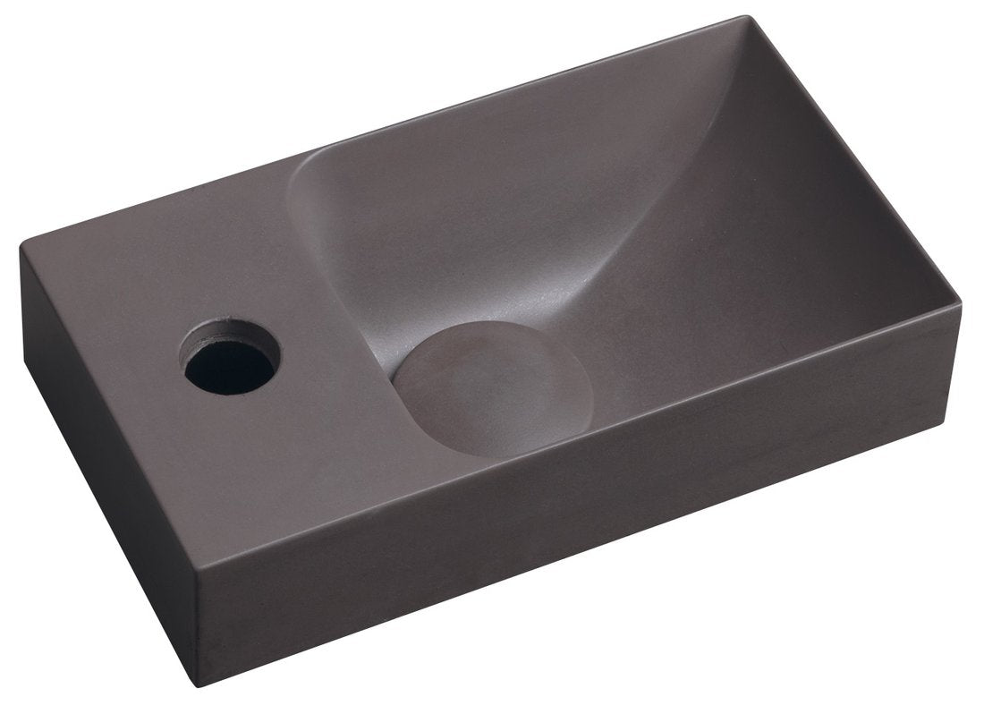 Piccolino Betonnen Toiletfontein 30,8 x 17 cm Kraan Links Donkerbruin Mat
