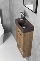 Piccolino Betonnen Toiletfontein 30,8 x 17 cm Kraan Links Donkerbruin Mat