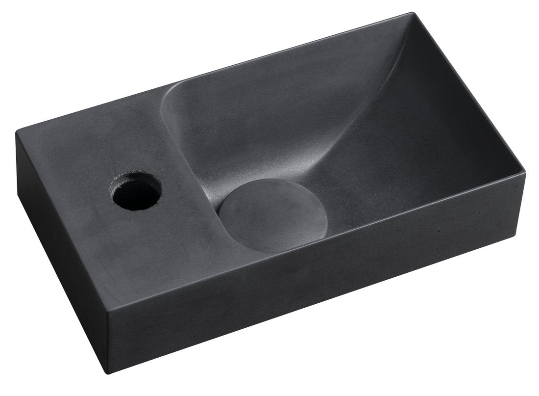 Piccolino Betonnen Toiletfontein 30,8 x 17 cm Kraan Links Antraciet Mat