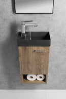 Piccolino Betonnen Toiletfontein 30,8 x 17 cm Kraan Links Antraciet Mat