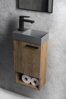 Piccolino Betonnen Toiletfontein 30,8 x 17 cm Kraan Links Grijs Mat