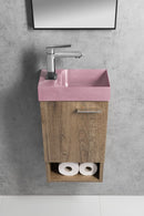 Piccolino Betonnen Toiletfontein 30,8 x 17 cm Kraan Links Roze Mat