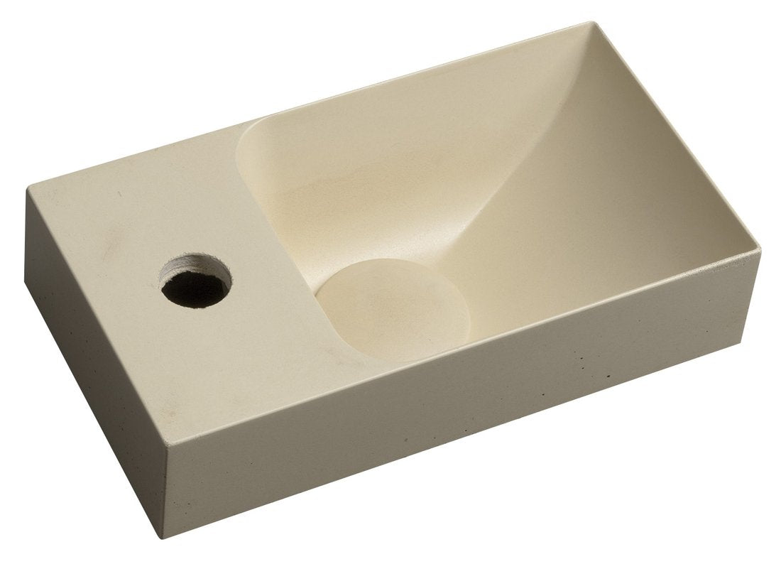 Piccolino Betonnen Toiletfontein 30,8 x 17 cm Kraan Links Beige Mat
