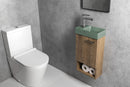 Piccolino Betonnen Toiletfontein 30,8 x 17 cm Kraan Links Groen Mat