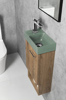 Piccolino Betonnen Toiletfontein 30,8 x 17 cm Kraan Links Groen Mat