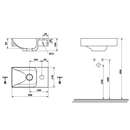 Piccolino Cast Marble Toiletfontein 30,8 x 17 cm Kraan Rechts Wit Mat