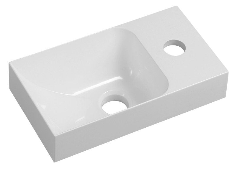 Piccolino Cast Marble Toiletfontein 30,8 x 17 cm Kraan Rechts Wit Mat