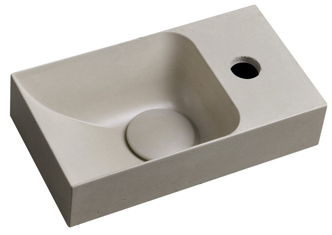 Piccolino Betonnen Toiletfontein 30,8 x 17 cm Kraan Rechts Zand Mat