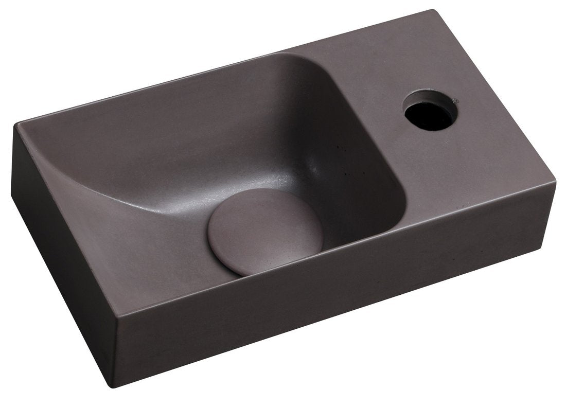 Piccolino Betonnen Toiletfontein 30,8 x 17 cm Kraan Rechts Donkerbruin Mat