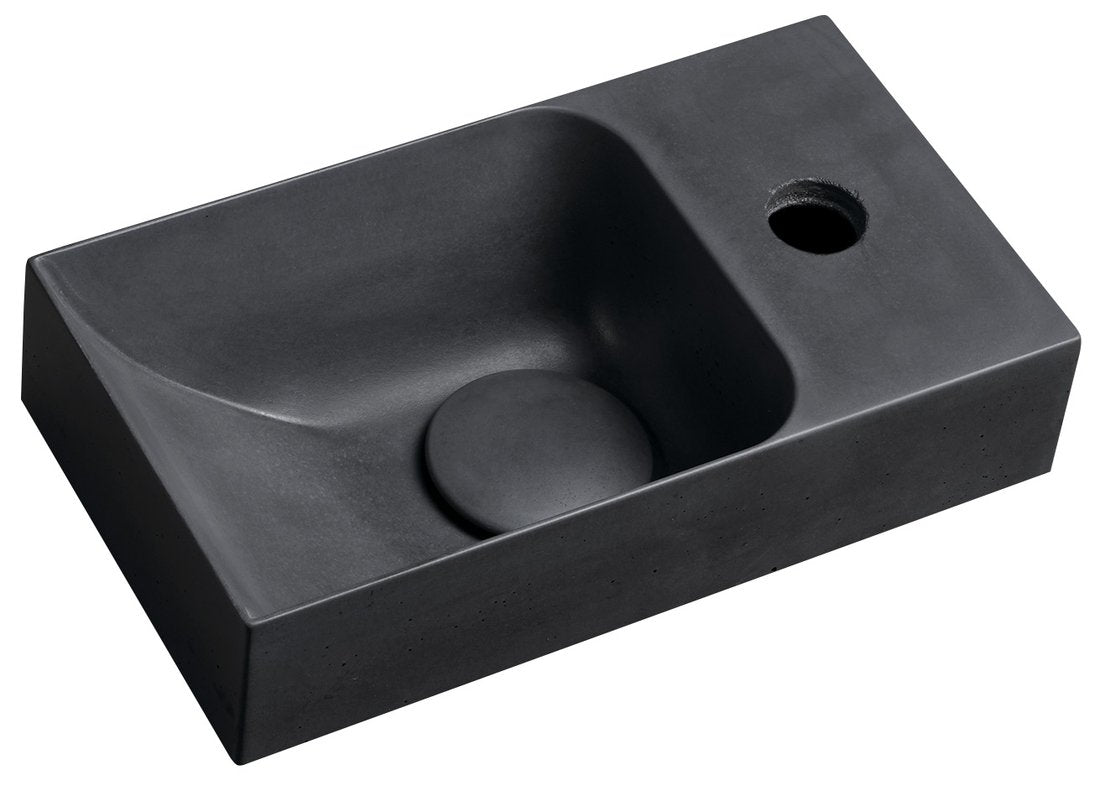 Piccolino Betonnen Toiletfontein 30,8 x 17 cm Kraan Rechts Antraciet Mat