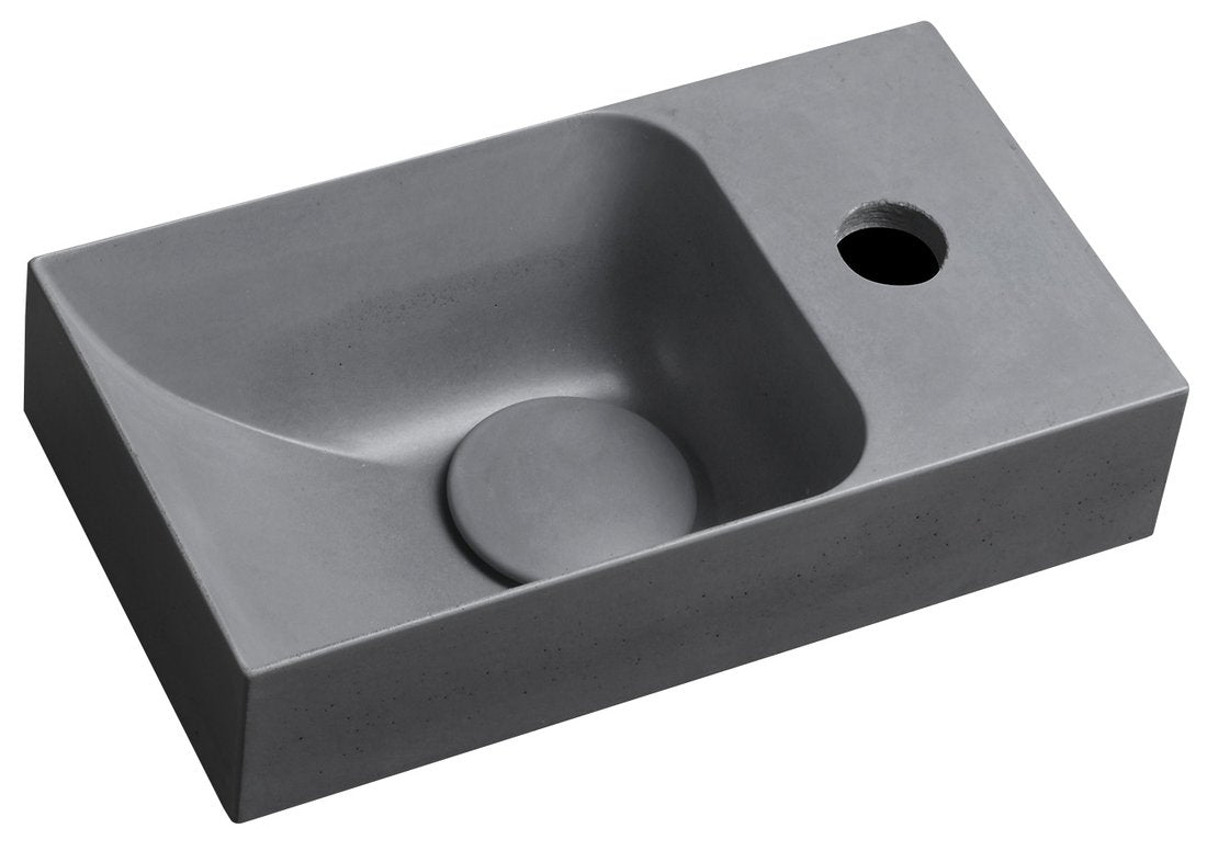 Piccolino Betonnen Toiletfontein 30,8 x 17 cm Kraan Rechts Grijs Mat