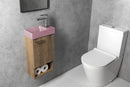 Piccolino Betonnen Toiletfontein 30,8 x 17 cm Kraan Rechts Roze Mat