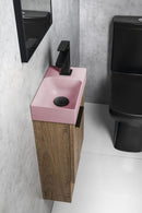 Piccolino Betonnen Toiletfontein 30,8 x 17 cm Kraan Rechts Roze Mat