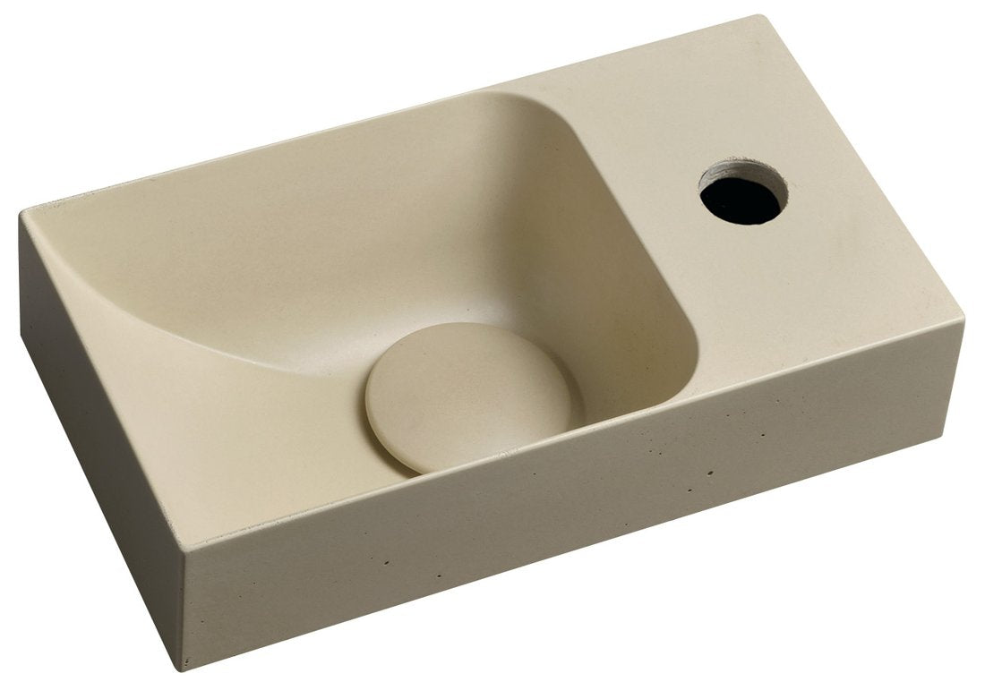 Piccolino Betonnen Toiletfontein 30,8 x 17 cm Kraan Rechts Beige Mat