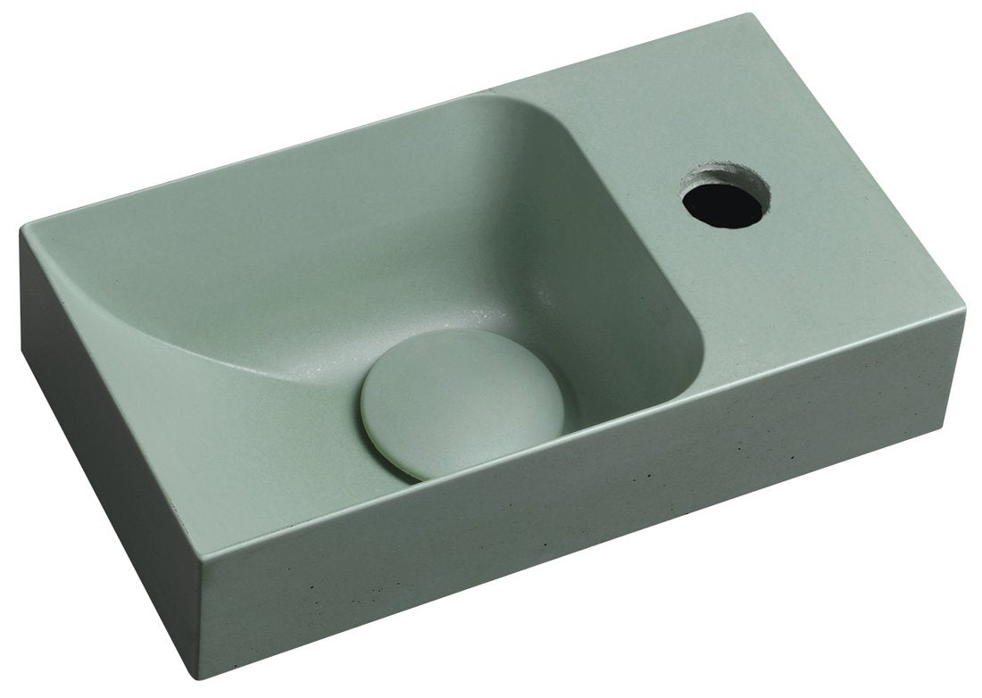 Piccolino Betonnen Toiletfontein 30,8 x 17 cm Kraan Rechts Groen Mat