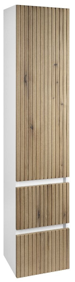 Aqualine Paneda Badkamer Kolomkast 165x35x31 Wit Emperio Eiken