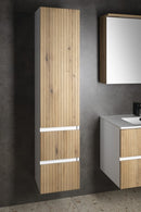 Aqualine Paneda Badkamer Kolomkast 165x35x31 Wit Emperio Eiken