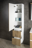 Aqualine Paneda Badkamer Kolomkast 165x35x31 Wit Emperio Eiken