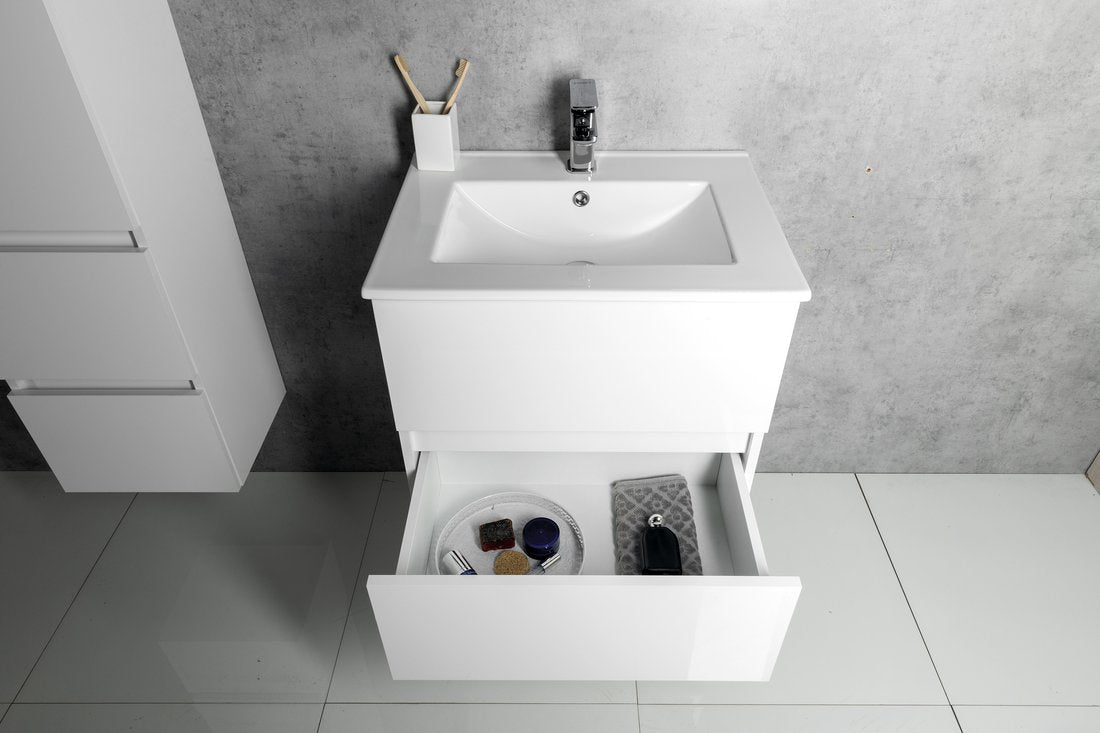 Badmeubel Aqualine Paneda 60 cm - Glans Wit