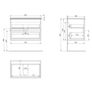 Badmeubel 80x46x55 Aqualine Paneda Wit