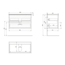 Badmeubel 100x46x55 Aqualine Paneda - Emporio Eiken