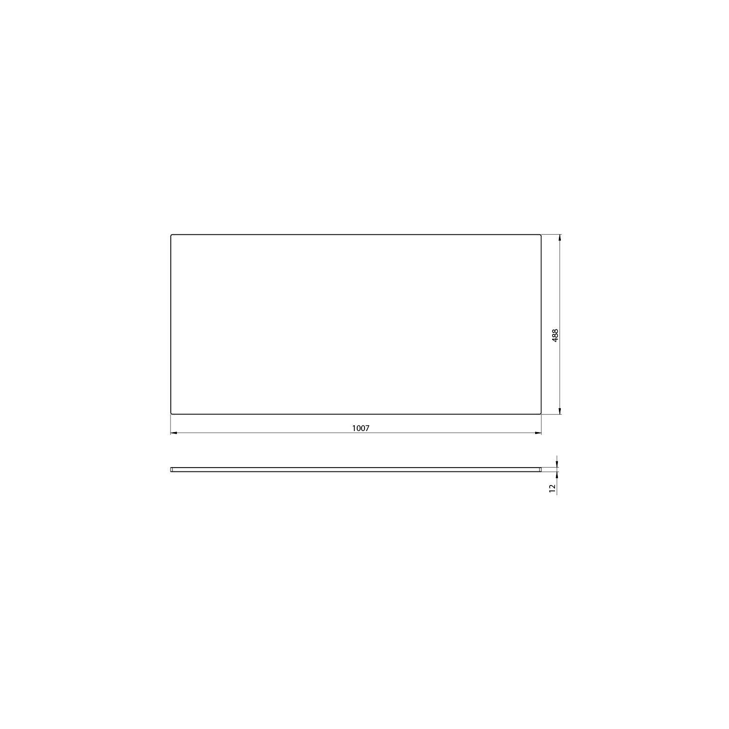 Sapho Topblad 100x50 Cm Composite Mat Zwart