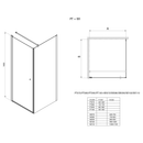 Douche nisdeur 80x190cm Aqualine Pilot L/R frosted glas