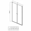 Dubbele nisdeur 100x190cm mat glas douchedeur Aqualine Pilot