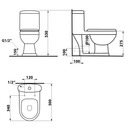 Petit Staand Toiletpot Kindertoilet Keramiek Wit - Maattekening