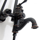 Vintage retro doucheset Wipe zwart opbouw douchemengkraan