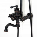 Vintage retro doucheset Wipe zwart opbouw douchemengkraan