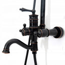 Vintage retro doucheset Wipe zwart opbouw douchemengkraan